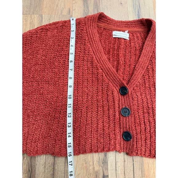 Urban Outfitters Cropped Cardigan Sweater Batwing Sleeves Rust Small - Picture 7 of 8